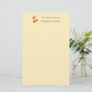 Papeterie Cute Petit Fox sur Jaune
