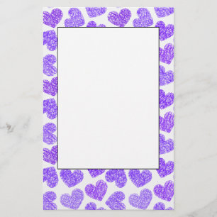 Papeterie Cute Purple Doodled Heart Valentine's Day Motif