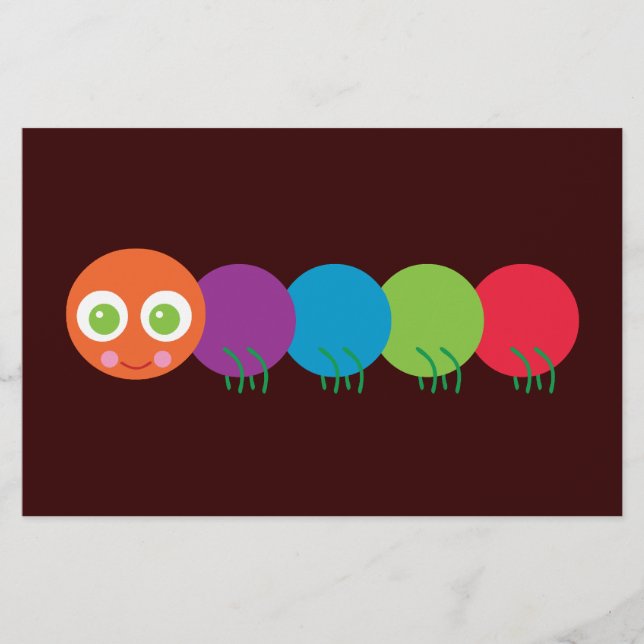 Papeterie Cute Rainbow Caterpillar (Devant)