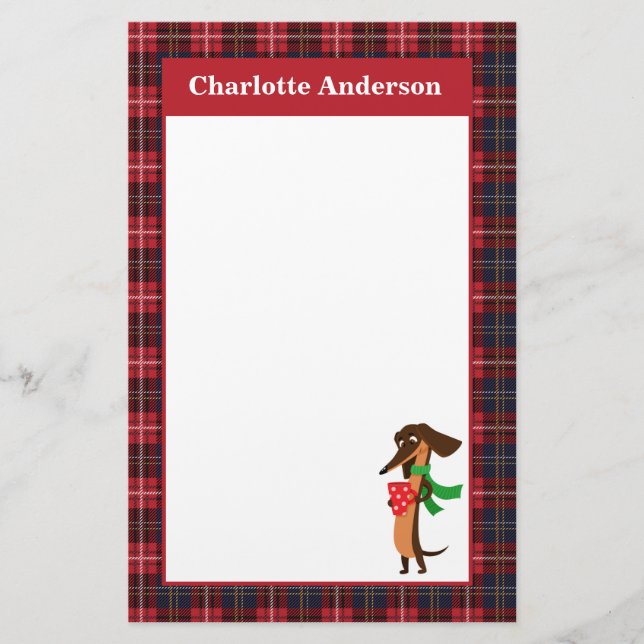 Papeterie Dachshund, Chaud Coca Rouge Plaque (Devant)