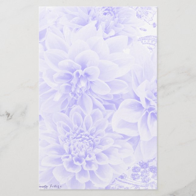 Papeterie Dahlias dans le bleu (Devant)
