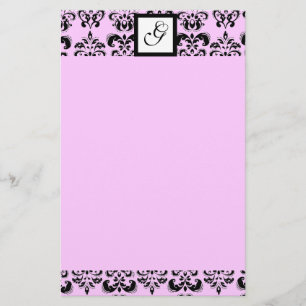 Papeterie DAMASK CARRÉ MONOGRAM, rose
