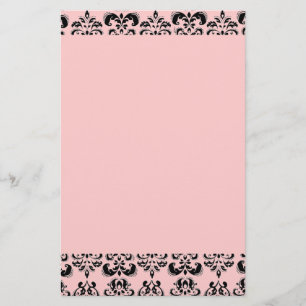 Papeterie DAMASK, noir et rose