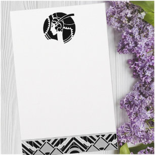 Papeterie Dame silhouette Art déco   Géométrique Vintage