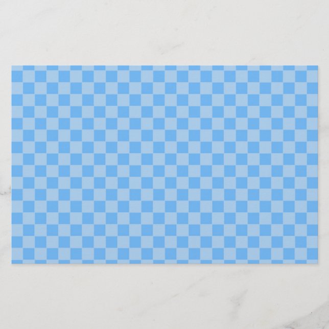 Papeterie Damier géométrique bleu clair (Devant)