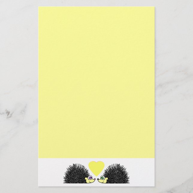 Papeterie d'amour de hérisson - jaune (Devant)