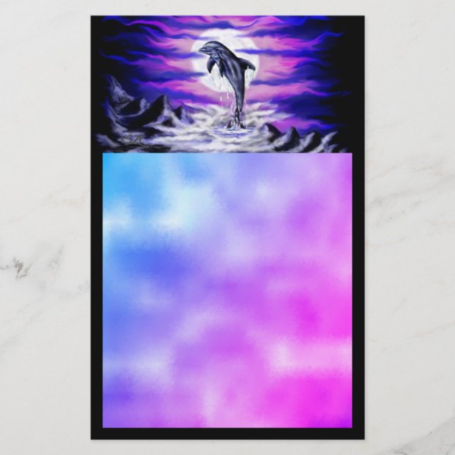 Papeterie Dauphin clair de lune (Devant)