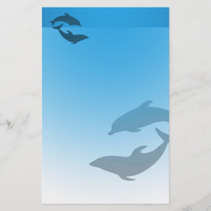 Papeterie Dauphins bleu océan stationnaires