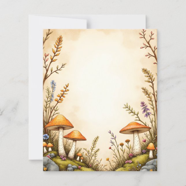 Papeterie de campagne Champignon et Fleur sauvage  (Devant)