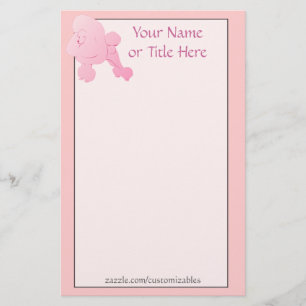 Papeterie de caniche rose