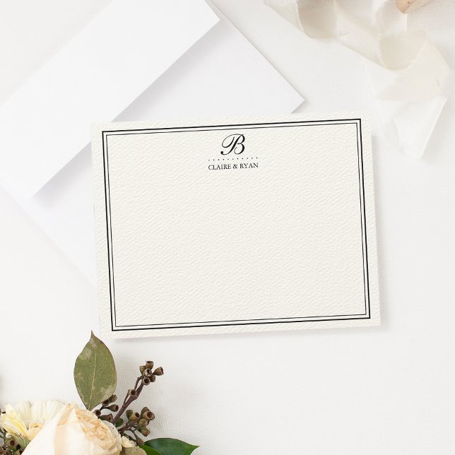 Papeterie de cartes à monogramme de mariage en écr (Créateur téléchargé)