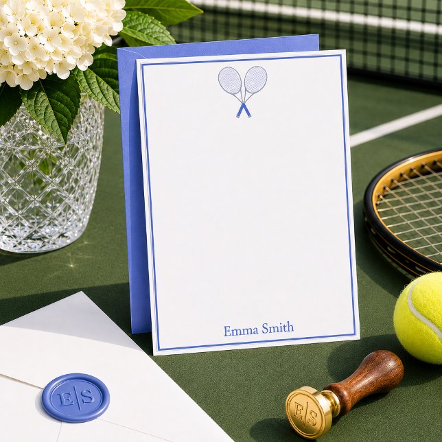 Papeterie de cartes de correspondance thème tennis (Créateur téléchargé)