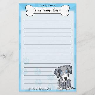 Papeterie de chien de léopard de Kawaii Catahoula