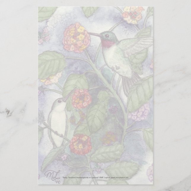 Papeterie "de colibris Throated rouges" (Devant)