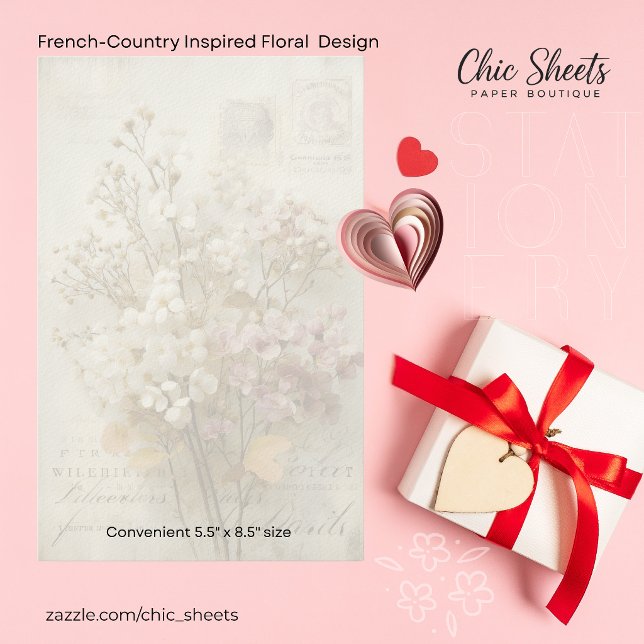Papeterie de design floral shabby-chic vintage (Créateur téléchargé)