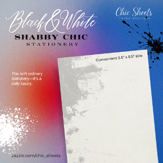 Papeterie de design shabby chic noir et blanc