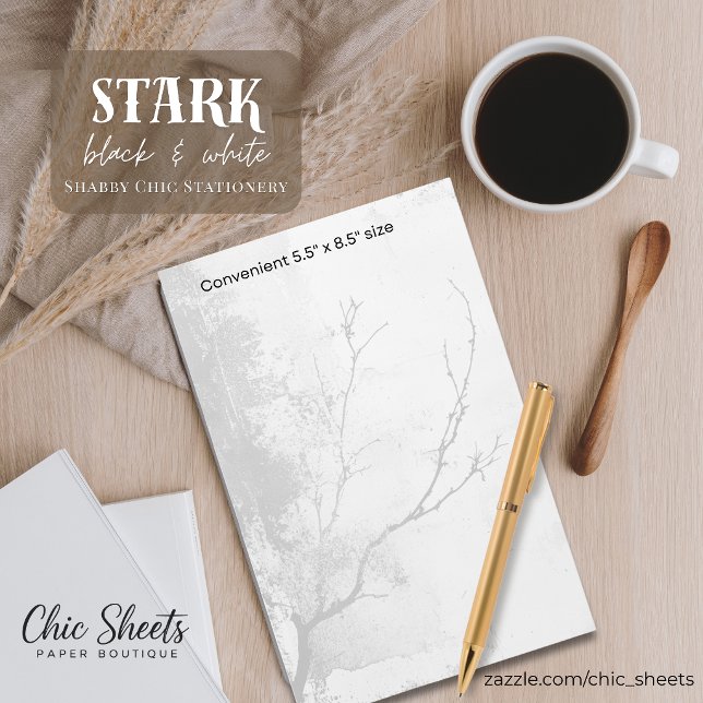 Papeterie de design shabby chic noir et blanc Star (Créateur téléchargé)