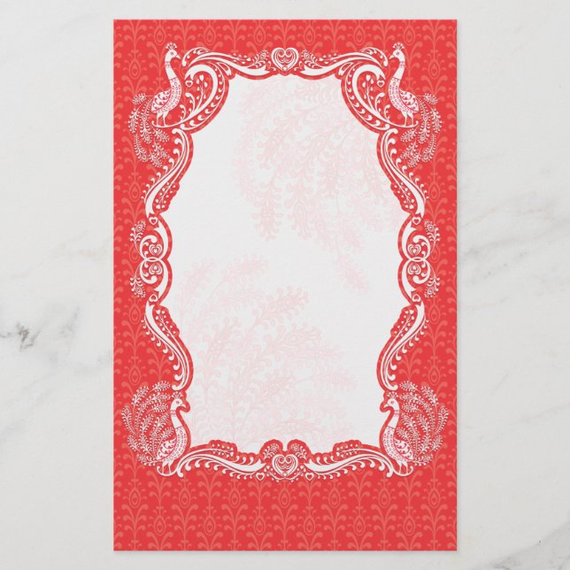 Papeterie de frontière de paon (Devant)