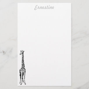 Papeterie de girafe - personnalisée