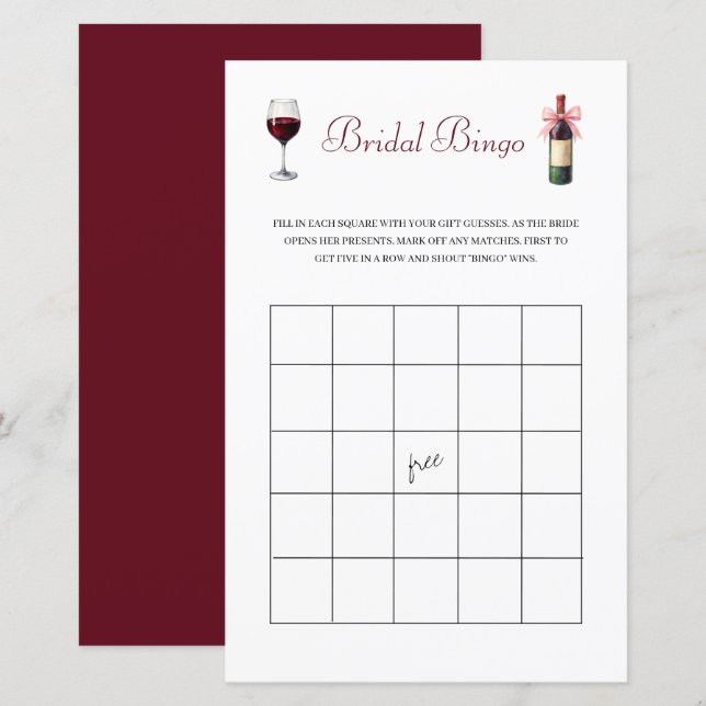 Papeterie de jeu de bingo de bachelorette de maria (Devant / Derrière)