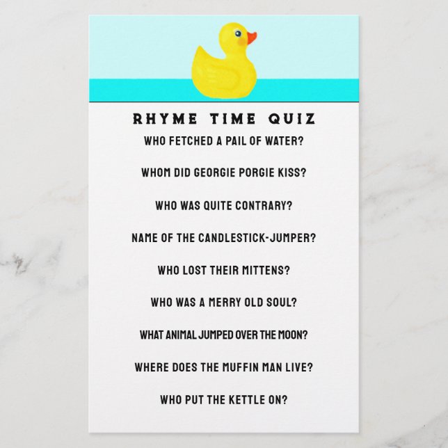 Papeterie de jeu pour Baby Shower (Devant)