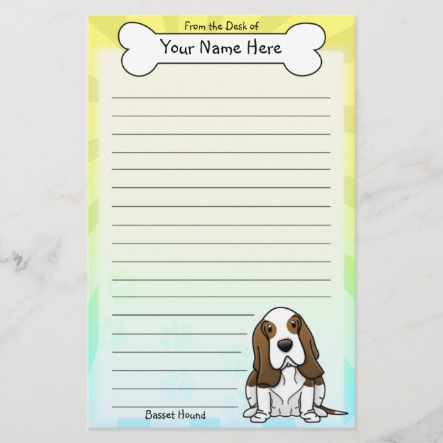 Papeterie de Kawaii Basset Hound (Devant)