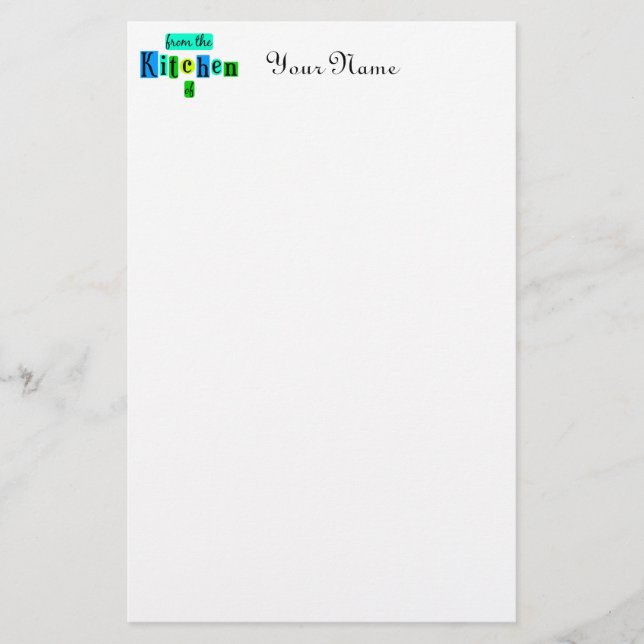 Papeterie De la cuisine de Retro Blues Custom Stationery (Devant)