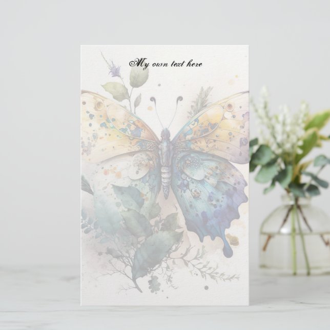 Papeterie de lettres de papillons à l'aquarelle (Debout devant)