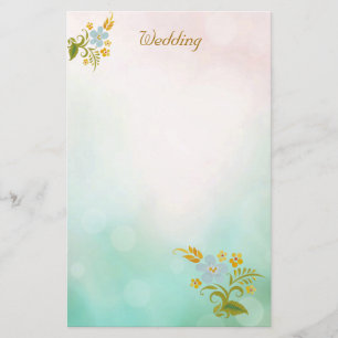 Papeterie de mariage bleu sarcelle floral notes bl