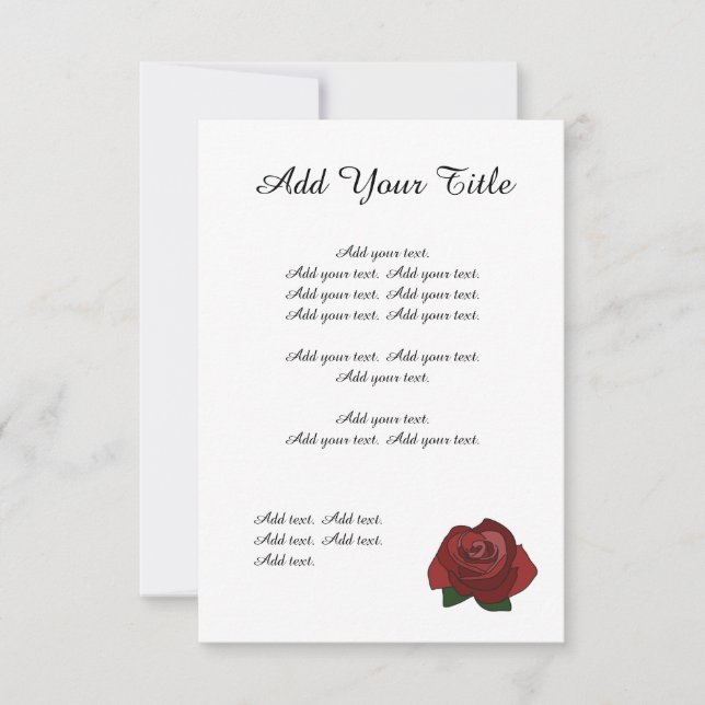 Papeterie de mariage simple rose rouge Invitation (Devant)