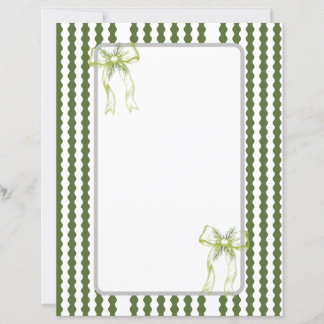Papeterie de Noël avec des rayures vertes et blanc