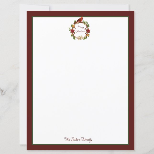 Papeterie de Noël couronne de fête (Devant)