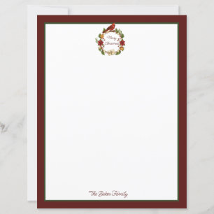 Papeterie de Noël couronne de fête
