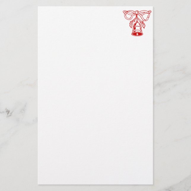 Papeterie de Noël | Papier à lettres avec cloche (Devant)