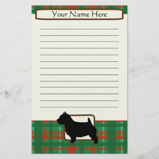 Papeterie de Norwich Terrier de Noël de plaid