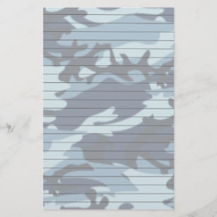 Papeterie De papier rayé avec Camo bleu