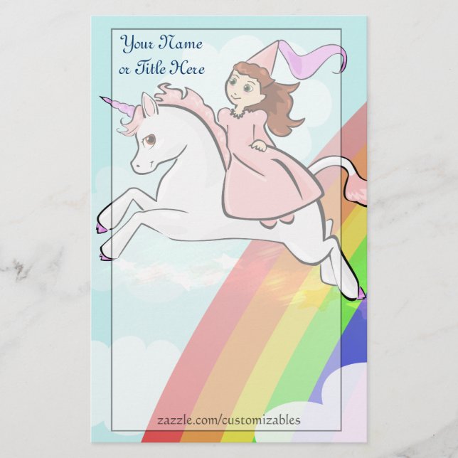Papeterie de princesse et de licorne (Devant)