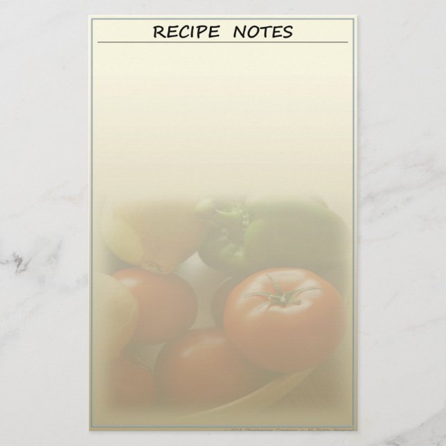 Papeterie de recettes fraîches du jardin (Devant)