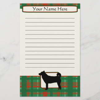 Papeterie de Shiba Inu de Noël de plaid