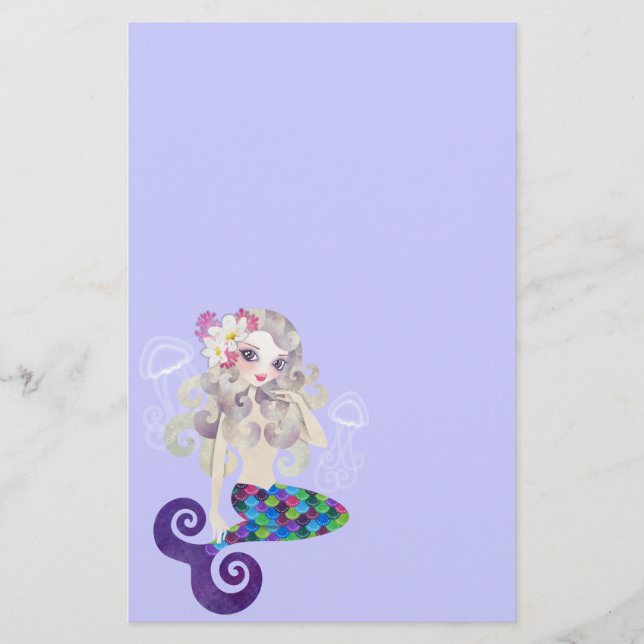 Papeterie de sirène d'Amethyste (Devant)