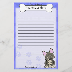Papeterie de Vallhund de Suédois de Kawaii