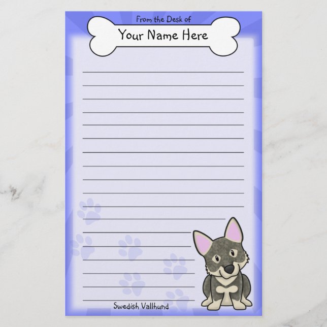 Papeterie de Vallhund de Suédois de Kawaii (Devant)