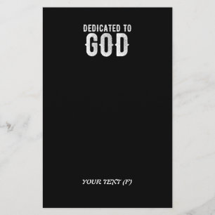 PAPETERIE DÉDIÉ À DIEU COOL PERSONNALISABLE TEXTE BLANC
