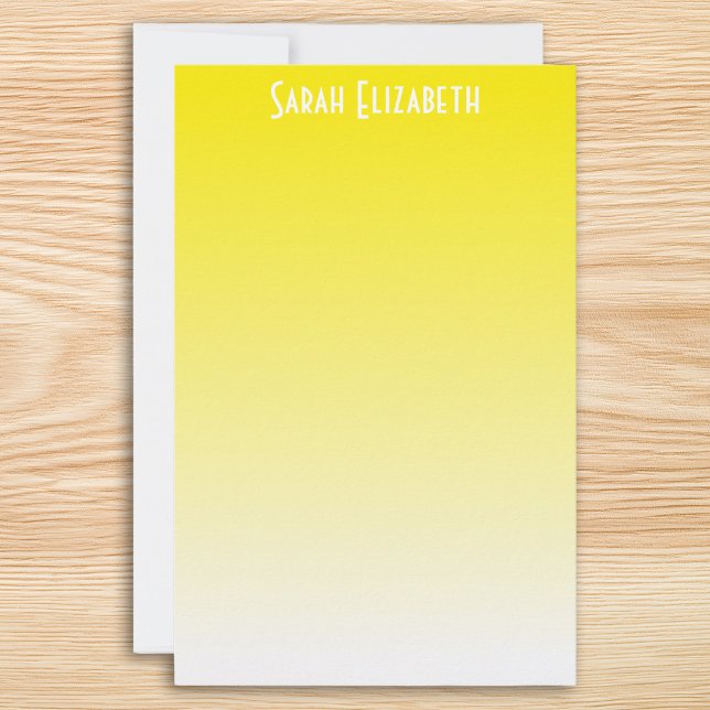 Papeterie dégradé jaune (Yellow to White Gradient Stationery)