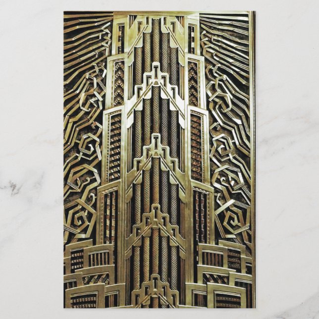 Papeterie Design Art nouveau métallique, vintage, élégant, c (Devant)