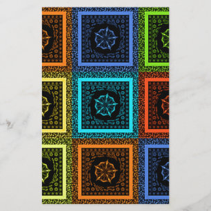 Papeterie Design d'art Motif multicolore de charme À damiers