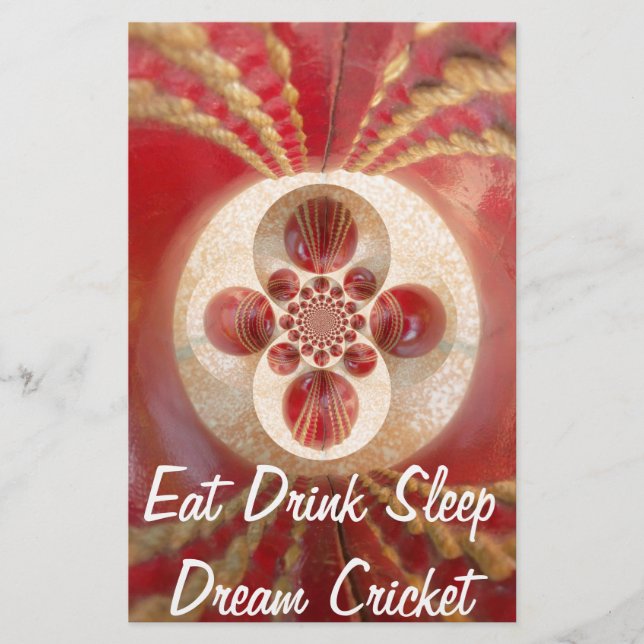 Papeterie Design de boules de cricket rouge (Devant)