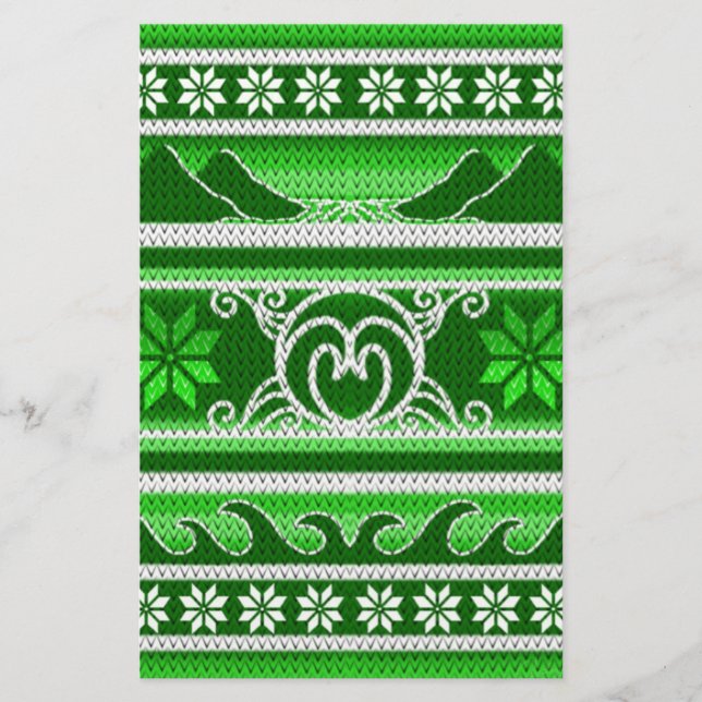 Papeterie Design nordique hiver vert (Devant)