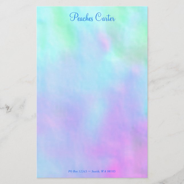 Papeterie Design numérique bleu et rose (Devant)