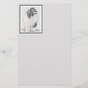 Papeterie Dessin de collie à oreilles - Joli art original de